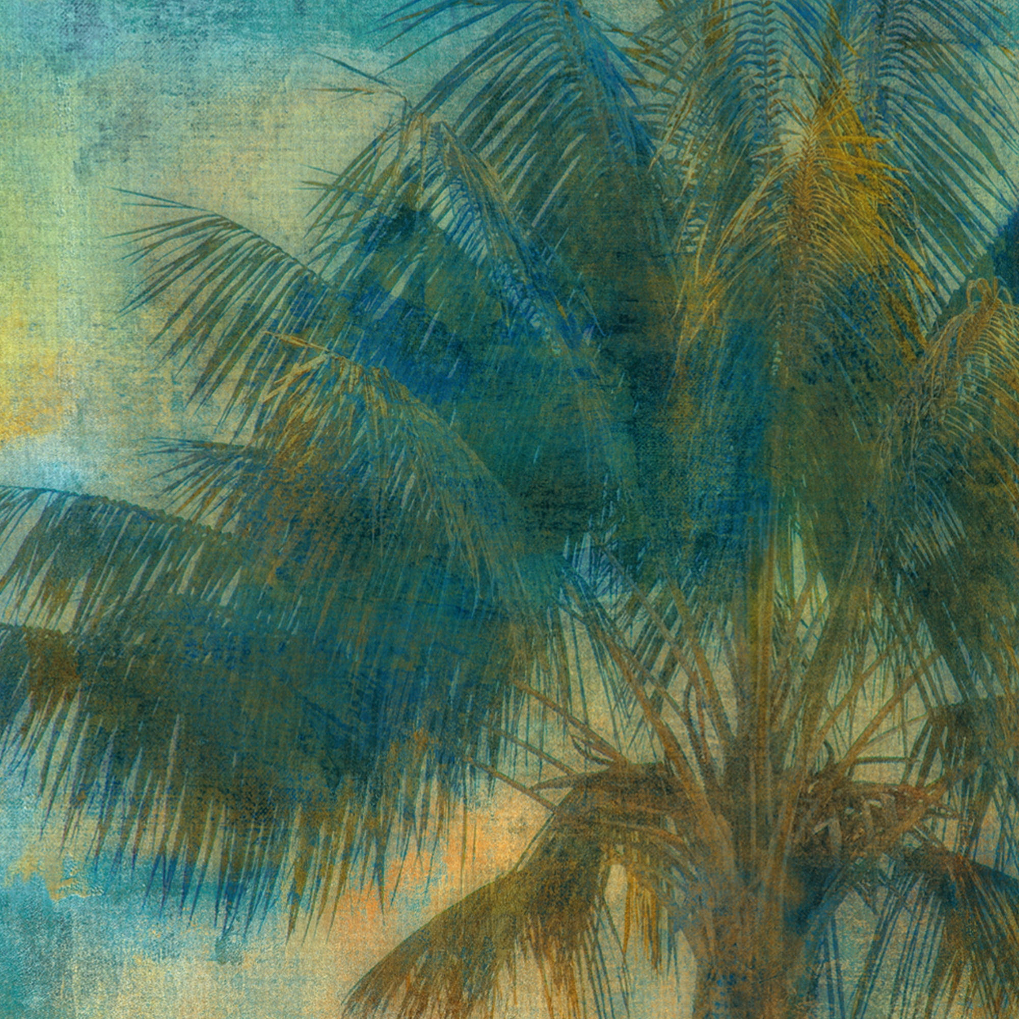 Palm and Blue by Mark Chandon Palm Tree Painting Canvas Art
