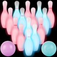 thumbnail image 2 of 17 Pcs Kids Light up Bowling Ball Toys Set Glow in The Dark Bowling Pins Toy Game with 15 Pins & 2 Balls Fun Sports Games for Kids Toddler Indoor & Outdoor Boys Girls Children, 2 of 12