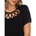 thumbnail image 5 of White Mark Women's Crisscross Neck Short Sleeve Top, 5 of 5