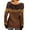 Sweater 219# Coffee, variant on Women Sweaters Fall Winter Long Sleeve Knit Sweater Striped Patchwork Round Neck Elegant Floral Crochet Top Casual Versatile