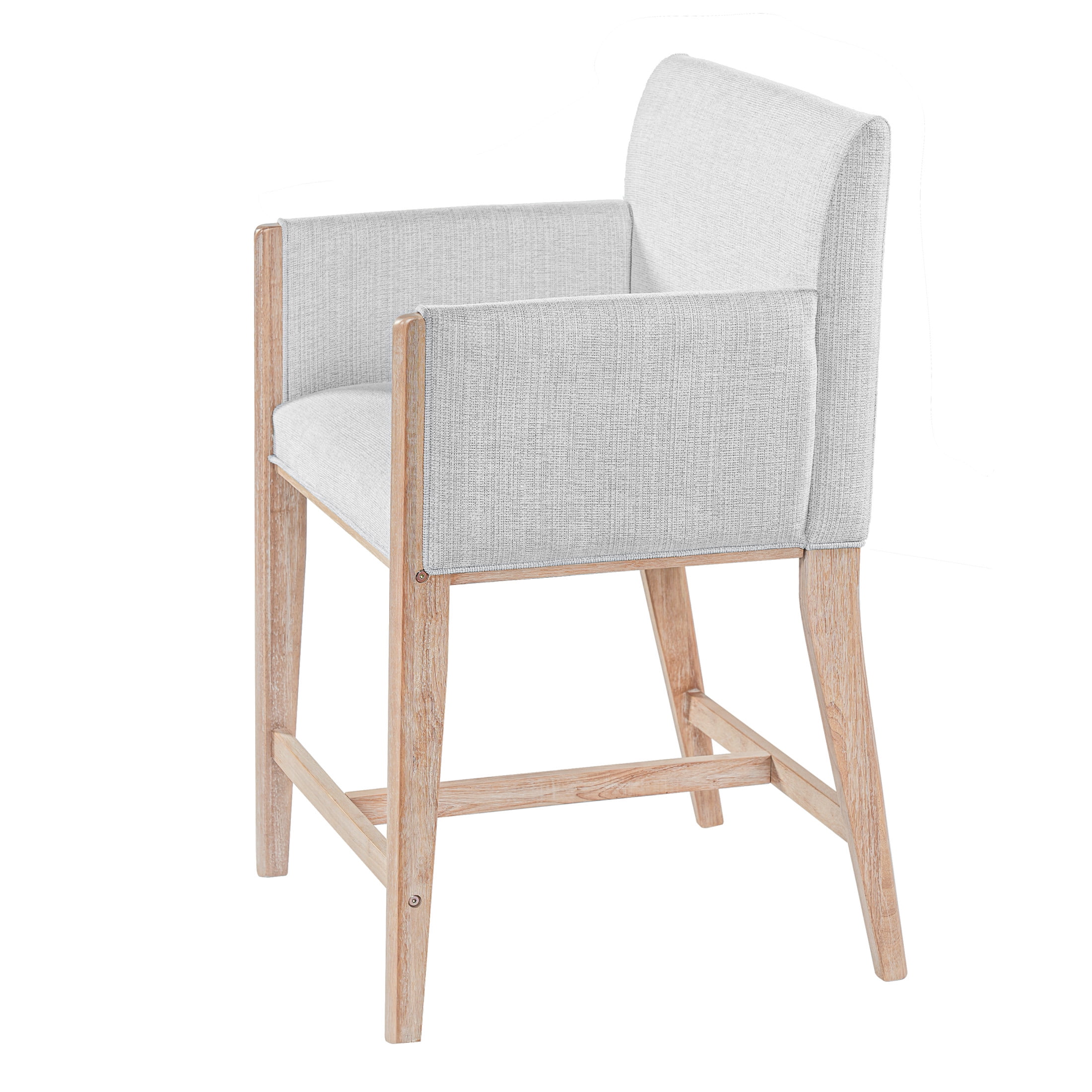Christopher Knight Home 24" Counter Stools with Arms, Upholstered Bar Chairs for Kitchen Island, Natural, Set of 2