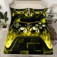 thumbnail image 2 of Castle Fairy Video Game 4-Piece Queen Sheet Set: Teens’ Futuristic Cubes Black Golden Luxury, 2 of 7