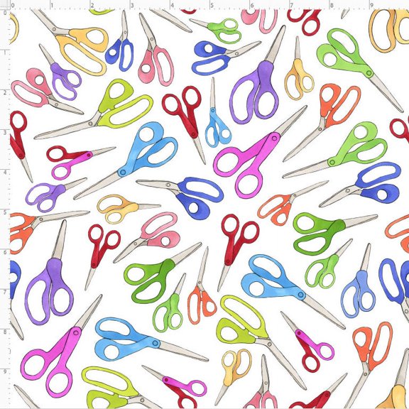 Shear Fun White Fabric Yard