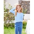 thumbnail image 3 of Arshiner 2 Packs Ribbed Knit Long Sleeve Shirts for Girls Soft Slim Fit Crewneck Casual Base Layer Tops Tees, 3 of 6