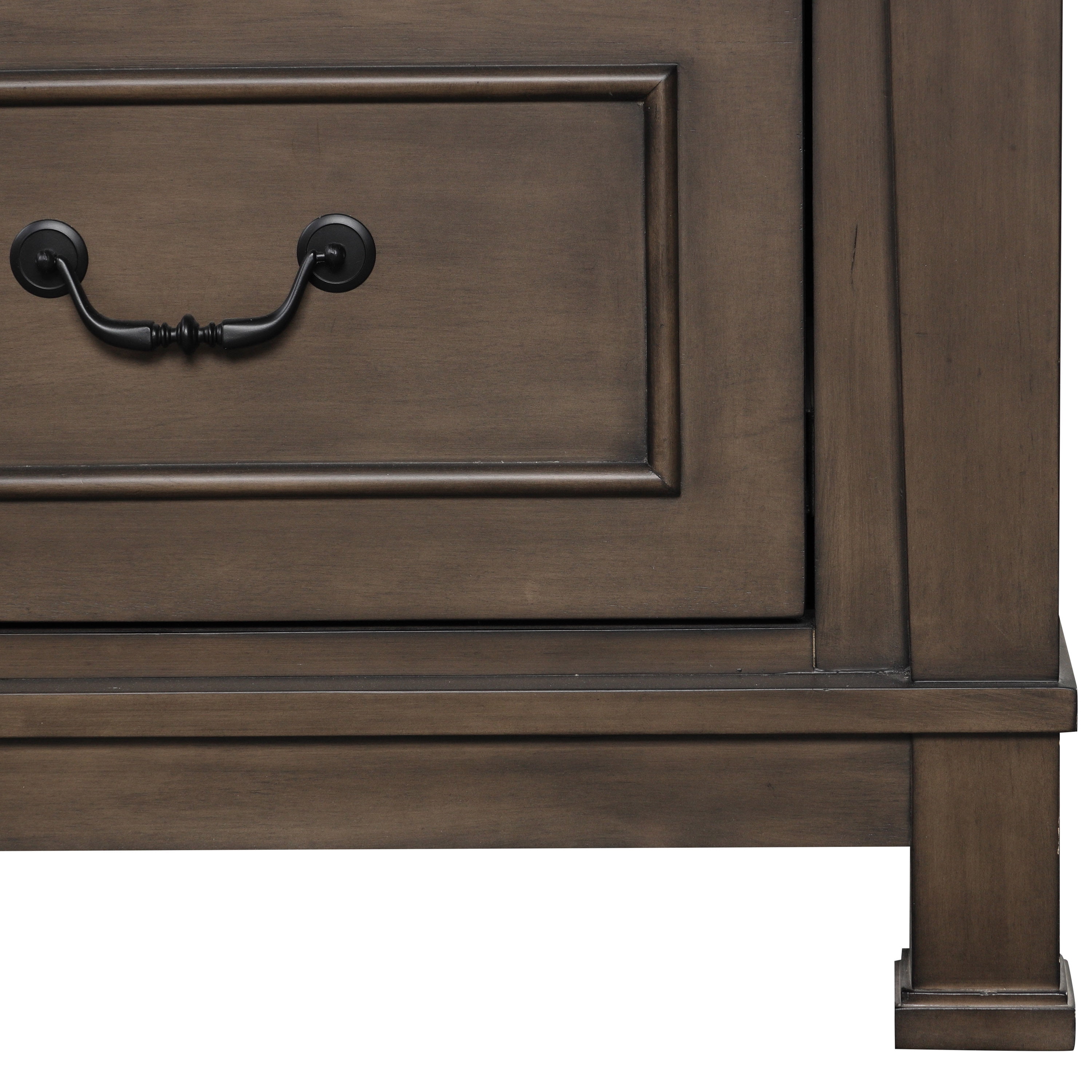 Furniture of America Northfield 3-Drawer Solid Wood Nightstand with USB Port, Dark Walnut