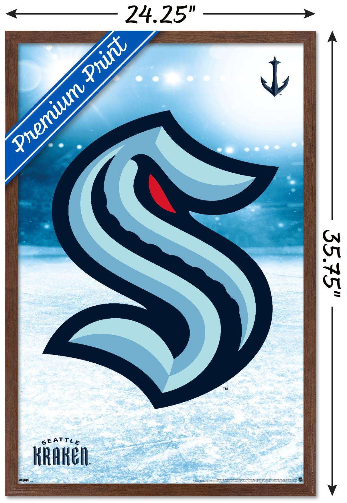 NHL Seattle Kraken - Logo 20 Wall Poster, 22.375" x 34", Framed
