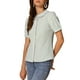 thumbnail image 4 of CAMISA DE CUADROS PARA MUJER INSPIRADA CHIC CON COLLAR PETER PAN Y MANGAS CORTAS ABULLONADAS, BLUSA DE BOTONES GINGHAM XL VERDE CLARO, 4 of 6