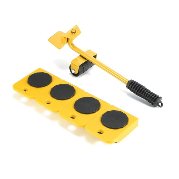 Riwesomey Elevador de palanca de cambios para muebles, 5 uds., de ahorro de trabajo pesado, sofá, armario, carretilla elevadora de eliminación Jardín y Patio amarillo Riwesomey TO005222-02