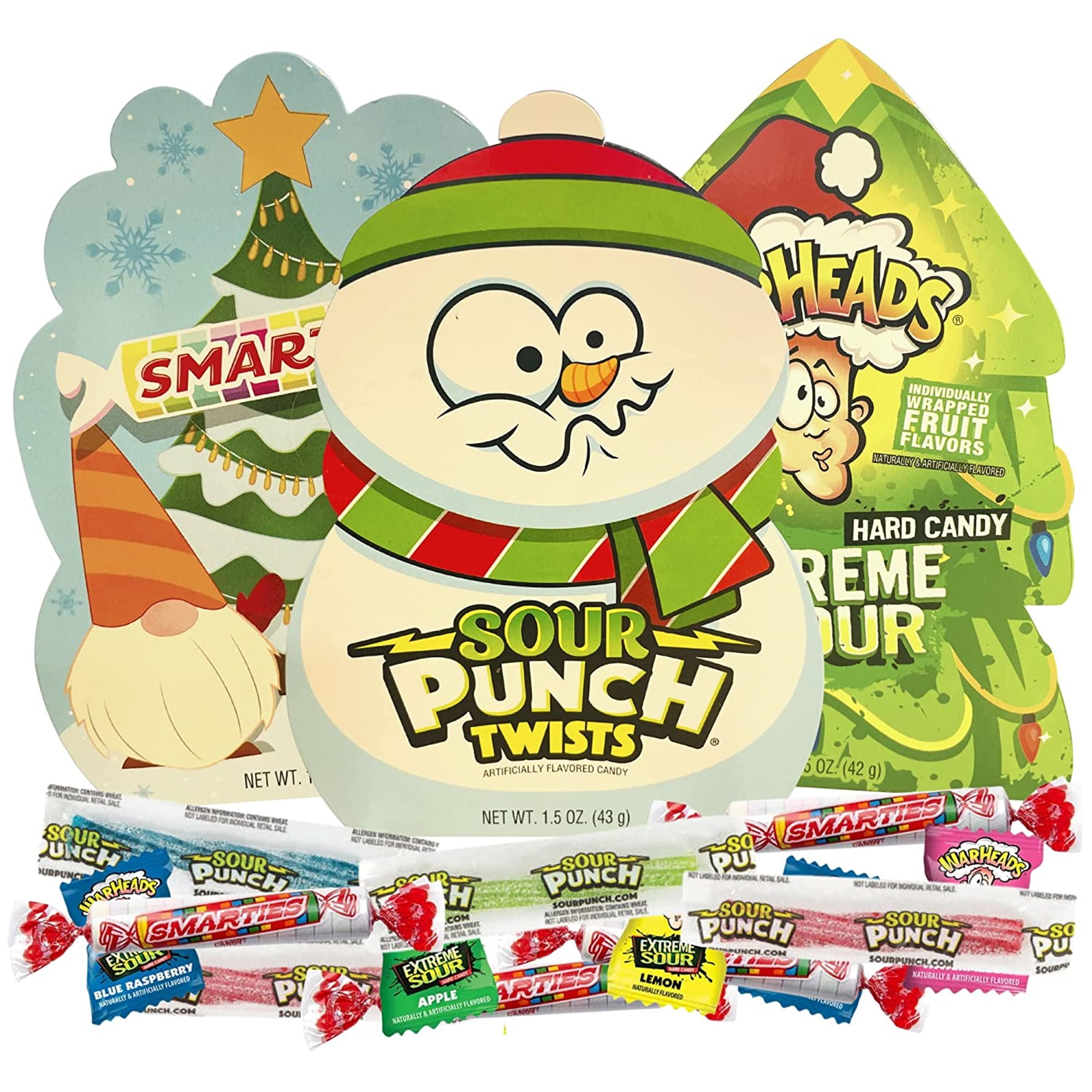 Christmas Candy Stocking Stuffers Variety Pack, Sweet and Sour Candies, Holiday Party Favors 