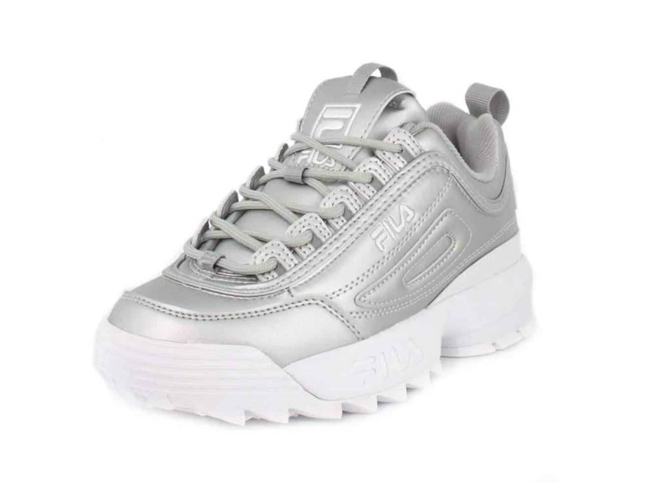 Ambassade meel verklaren Fila Women's Disruptor Ii Premium Metallic Silver / White Ankle-High  Sneaker - 6.5M - Walmart.com
