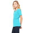 thumbnail image 3 of Bella Canvas 6405 Missy Jersey T-Shirt à Manches Courtes à Col en V, L, Turquoise, 3 of 3