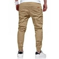 thumbnail image 3 of Dwelliawo Men's Casual Pants Twill Track Cotton Casual Chino Pants Outdoor Hiking Drawstring Jogging Sweatpant Pant with Pockets Khaki 2XL, 3 of 3