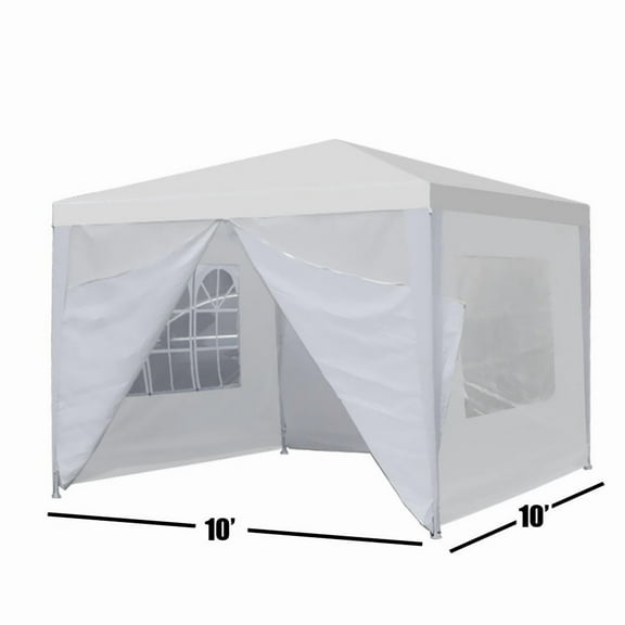 XiHuaZhaoChen Outdoor White Waterproof Gazebo Canopy Tent with Removable Sidewalls Windows Heavy Duty Tent for Party Wedding Events Beach BBQ,10' x 10'