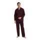 thumbnail image 4 of Apparonia Conjunto de Pijamas para Hombre de Algodón con Cuello con Muesca, Pijamas de Manga Larga para Hombre con Bolsillos y Frente, Fly Burdeos a Cuadros XL, 4 of 6