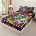thumbnail image 2 of Homewish French Bulldog Dog Zipper Queen Comforter Set with Fitted Sheet and 2 Pillowcases,Pet Themed Zipper Bedding Set,Pink Yellow Blue,Polkadot Reversible,4pcs, 2 of 8