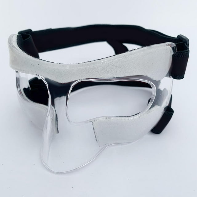 Basketball, Protège-Nez de Sport pour le Visage avec Sangle Ajustable, Protège-Visage de Baseball pour Nez Cassé, Protecteur de Visage et de Nez pour Adulte et Enfant, Softball, Visages Complets, Corde Noire