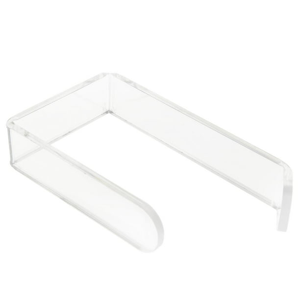 Porte-rouleau de papier toilette mural en acrylique transparent sans perçage pour salle de bain et cuisine