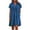 Blue, variant on LYXSSBYX Summer Casual Womens Dresses Short Sleeved Women's Fashion Cotton And Linen V-neck Loose Short Sleeve Solid Mini Dress