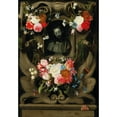 thumbnail image 2 of Jan Philips van Thielen 18x24 Gold Ornate Framed and Double Matted Museum Art Print Titled - A Garland of Flowers Surrounding a Cartouche with a Bust of Christ, 2 of 4