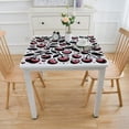 thumbnail image 3 of HAOXIT  Vinyl Table Cover Elastic Edged Cute Fruit Cherry Red Dot Tablecloths Heavy Duty Fitted for Square Table Waterproof Oil-Proof Wipeable PVC Table Cloth 44''x44'', 3 of 7