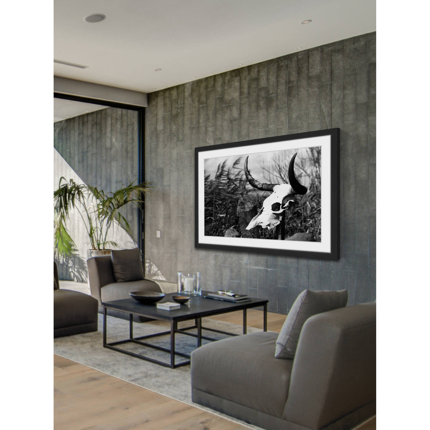 Marmont Hill "Skull in the Grass" Framed Painting Print
