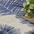 thumbnail image 4 of Nourison 5'3" x 7'3" Aloha Oversized Tropical Palms Flatweave Indoor Outdoor Area Rug Navy, 4 of 11