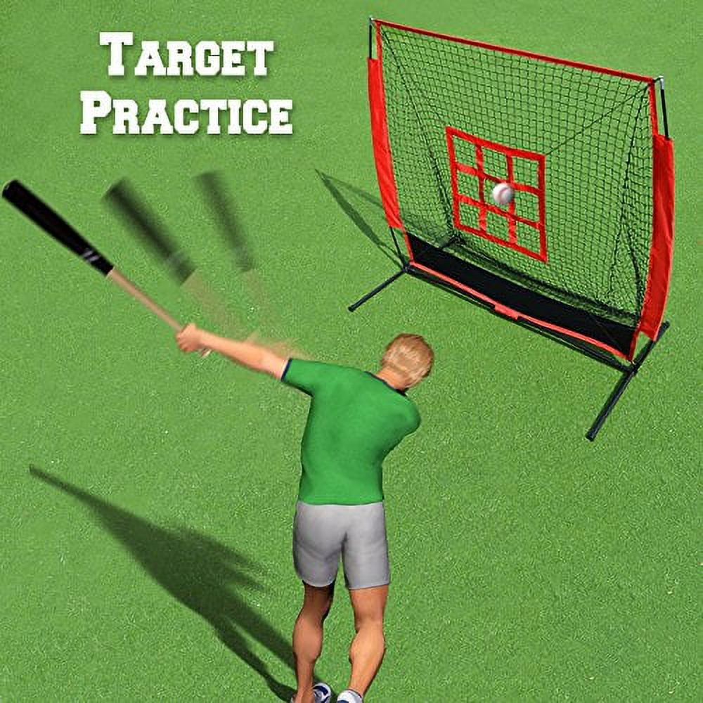 Sunrise 5' x 5' Baseball and Softball Practice Net with Strike Zone Target and Carry Bag