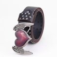 thumbnail image 3 of Jiibva Unisex Red Heart Goth Belts Punk Studded Rivet Waist Belt Y2K Western PU Leather Belts, 3 of 7