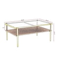thumbnail image 6 of Leumius Rectangle Coffee Table with Tempered Glass top and Golden Legs, Modern Table for Living Room Home Office Studio, 6 of 9