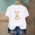 thumbnail image 4 of Haivin Women Happy Easter T Shirt Bunny Rabbit Graphic T-Shirt Funny Letter Printed Shirts Short Sleeve Tops, 4 of 6