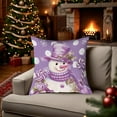 thumbnail image 2 of SLYNSHome Christmas Throw Pillow Covers,Purple Winter Holiday Pillow Case Snowman Santa Claus Cushion Case Decoration for Sofa Couch, 2 of 6