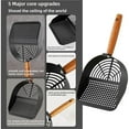 thumbnail image 4 of Cat Litter Scoop,Kitty Shovel with Hook and Hole,Metal Sifter Scooper Stainless Steel for Easy Cleaning,Durable and Heavy Duty,Odor-Free for Litter Box(Black For Long Particles), 4 of 9