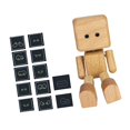 thumbnail image 3 of Adorno de muñeca de madera con pies temblorosos para salpicadero de coche, creativo, compacto y versátil. Marrón claro, 3 of 7