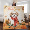 thumbnail image 2 of Happy Thanksgiving Shih Tzu with Turkey Pumpkins Autumn Vibes Quilt Blanket Lion Dog Lover Gifts Cozy Comforter Throw Blanket - 12018, 2 of 5