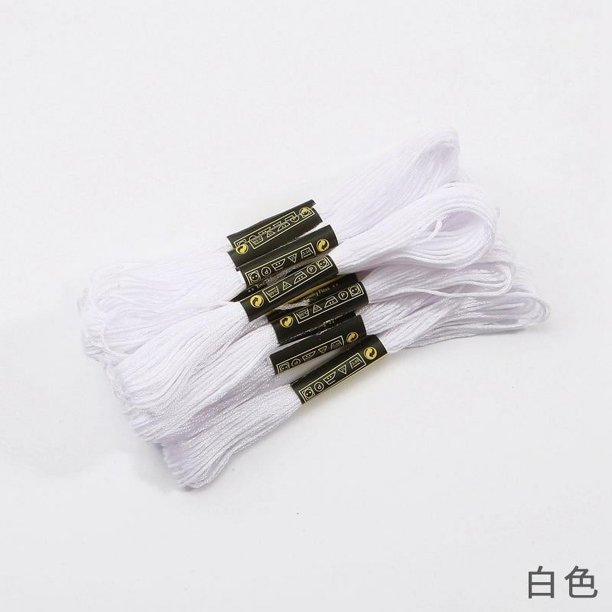Zhuge 5 madejas de hilo de bordar de color rojo, hilo de bordar para pulseras de la amistad, hilo de punto de cruz, hilo para hacer pulseras, hilo para manualidades (blanco)