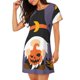 thumbnail image 2 of Fotbe Halloween Gnomes Bata de Dormir para Mujer con Estampado, Camisón de Algodón de Manga Corta, Ropa de Dormir Casual, 2 of 6