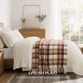 thumbnail image 5 of EVERGRACE Plaid Chenille Throw Blanket for Couch, Super Soft Cozy Decorative Fall Throw Blanket with Tassels for Bed Sofa Farmhouse Decor, Lightweight Harvest Plaid Throw Blanket for Autumn, 60"x80", 5 of 8