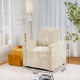thumbnail image 4 of 72" Retractable 3-Seater Sectional Sofa, Extends to 2-Seater Sofa & Single Couch, Space-Saving Design for Small Spaces, Apartments, Offices & Living Rooms, Creamy White Corduroy Fabric, 4 of 9