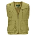 thumbnail image 4 of RYDCOT Men's Casual Lightweight Outdoor Fishing Work Sai Travel Photo Cargo Vest Sleeveless Jacket Multi Pockets Khaki, 4 of 7