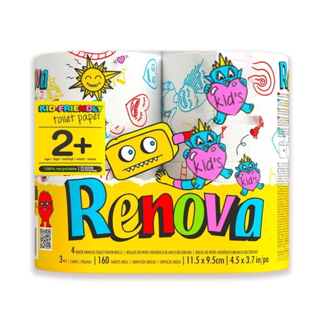 Papel Higiénico ASKON Renova Kids 4 Rollos 3 Capas 160 Hojas