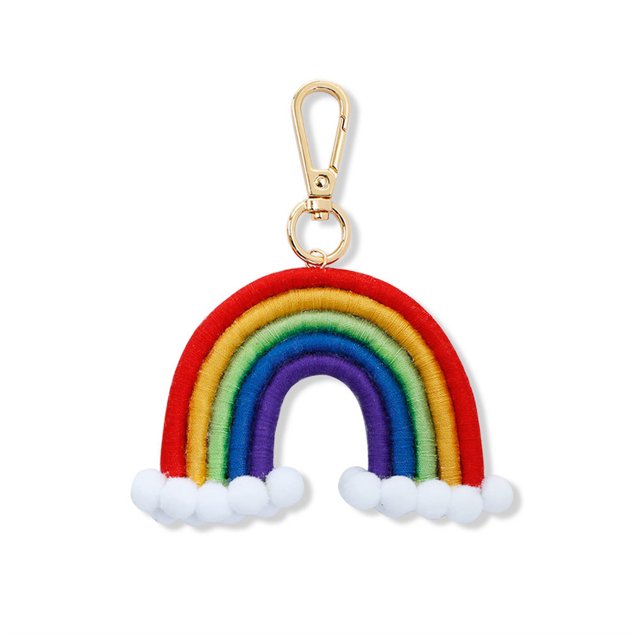 Qarigey Llaveros de arcoíris tejido, accesorio de moda artesanal, llavero, decoración artesanal, bolso tejido, colgante, regalo de joyería, Type3 NO3 Qarigey AP010522-04B