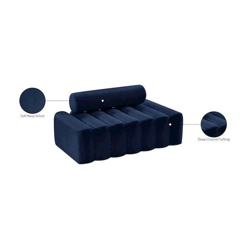 Meridian Furniture Melody Navy Velvet Loveseat
