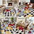 thumbnail image 6 of 5x7 Area Rugs for Living Room, Gnomes Daisy Non Slip Area Rugs for Kitchen Bedroom Entryway, Retro Farmhouse Floral Black Buffalo Plaid Washable Carpet Runner Rug Floor Mats for Bedroom Home Decor, 6 of 9
