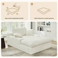 thumbnail image 7 of BedLuxury 73''x55'' Oversized Chaise Lounge Chair, Cloud Faux Fur Upholstered Sofa Bed Cozy Sleeper Couch for Living Room, No Assembly Required, Beige, 7 of 7
