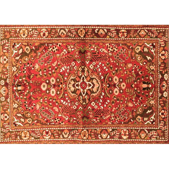 Ahgly Company Indoor Rectangle Persian Orange Traditional Area Rugs, 6' x 9'