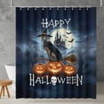 thumbnail image 2 of Happy Halloween Weimaraner Witch Pumpkins Bats Shower Curtain Weim Gray Ghost Dog Lover Waterproof Bathroom Bathtub Curtain - 13012, 2 of 5