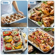 Vesteel Baking Sheet Set of 3 (17.5 + 12 + 10.5), Stainless Steel Baking Pan Oven Tray Cookie Sheet, Healthy & Dishwasher Safe