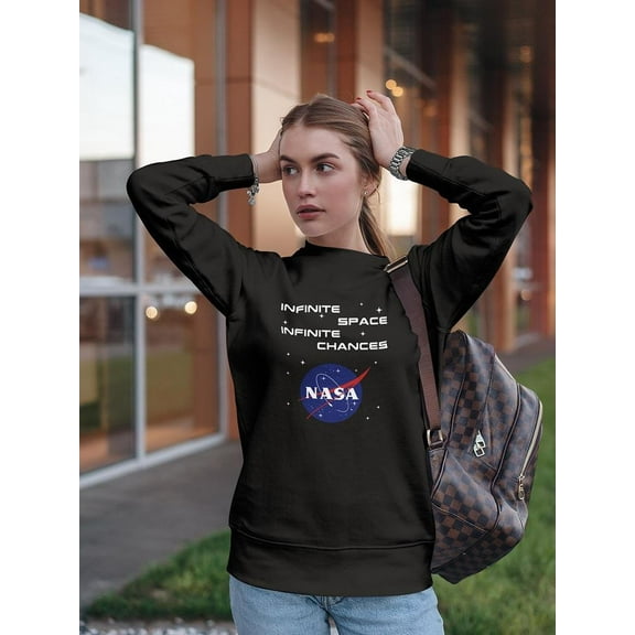 NASA Infinite Space Quote Sweatshirt Women -NASA Designs, Female Small