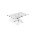 thumbnail image 5 of Metal and Glass Rectangular Dining Table with Entwining Legs Silver and Clear, 5 of 7