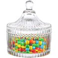 thumbnail image 1 of Crystal Glass Covered Candy Dish with Lid Sugar Bowl Cookie Jar (Diameter 3.9 Inch ), 1 of 7